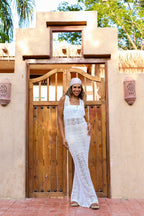 White Crochet Maxi Dress