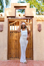 White Crochet Maxi Dress