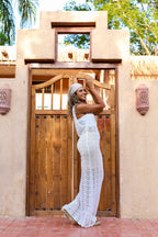White Crochet Maxi Dress