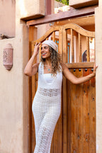 White Crochet Maxi Dress