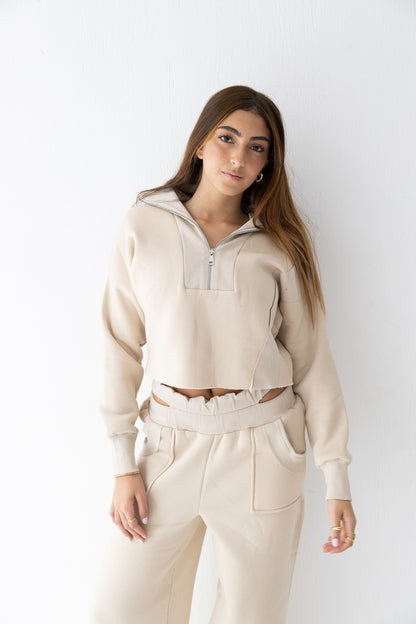 CROPPED QUARTER ZIP