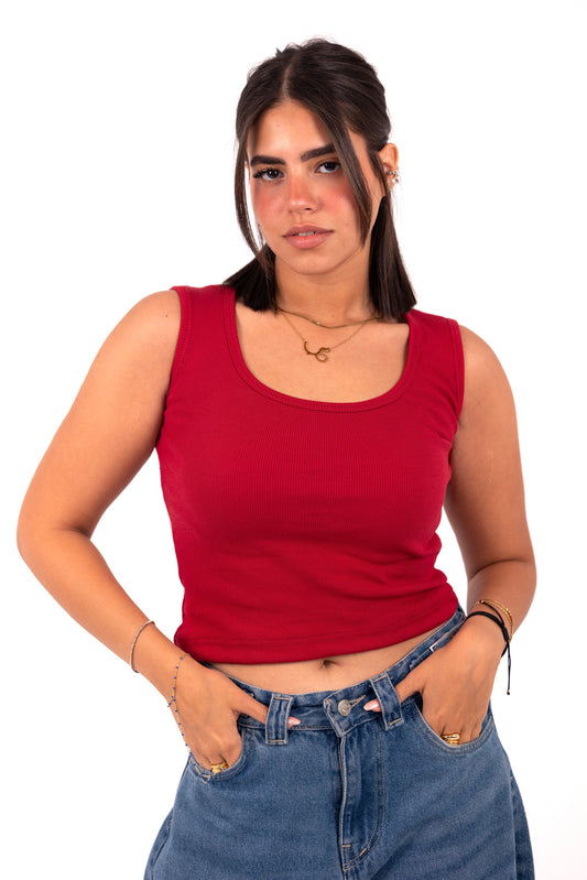 Crop Top-Red